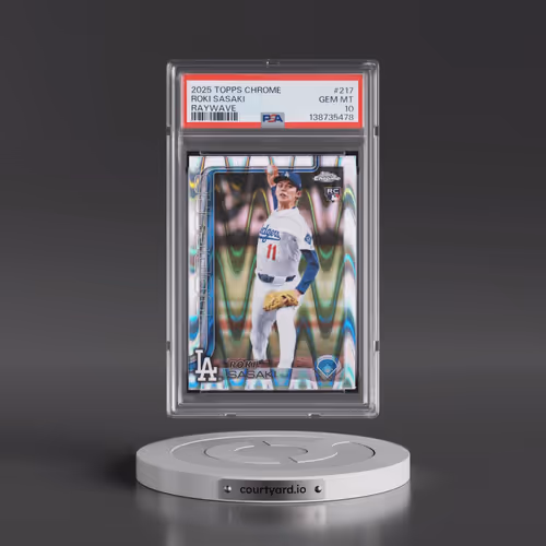 2025 Topps Chrome #217 Roki Sasaki - Raywave (PSA 10 GEM MINT)