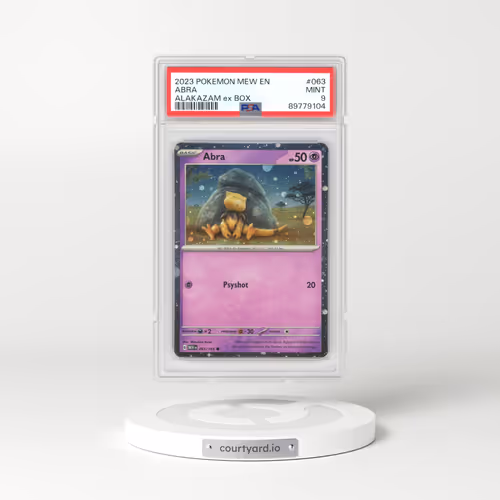 2023 Scarlet & Violet 151 - MEW EN #063 Abra - Cosmos Holo (Cos. Holo) 151 ex Box-Alakazam ex (PSA 9 MINT)