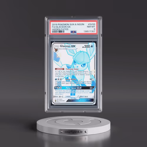 2019 Pokémon Sun & Moon Hidden Fates #SV55 Glaceon GX - Holo Full Art (PSA 8 NM-MT)