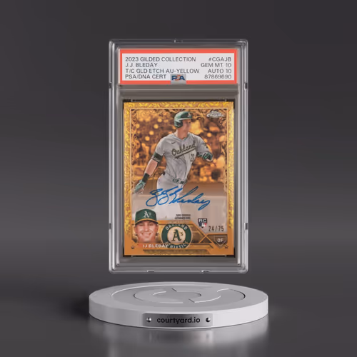 2023 Topps Gilded Collection Topps Chrome Gold Etch Autographs #CGAJB JJ Bleday - Yellow (PSA 10 GEM