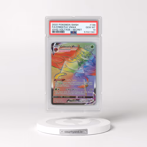 2020 Pokémon Sword & Shield Vivid Voltage #186 Orbeetle Vmax - Full Art Secret (PSA 10 GEM MINT)