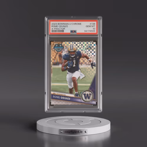 2023 Bowman University Chrome #138 Rome Odunze - X-Fractor (PSA 10 GEM MINT)