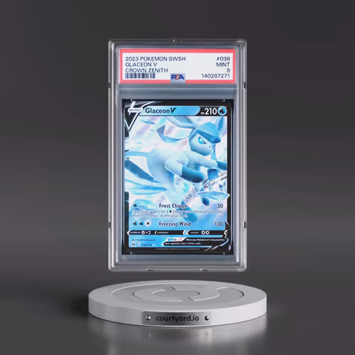 2023 Pokémon Sword and Shield Crown Zenith #038 Glaceon V - Holo (PSA 9 MINT)