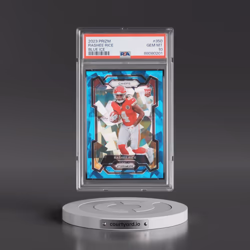 2023 Panini Prizm #350 Rashee Rice - Blue Ice (PSA 10 GEM MINT)