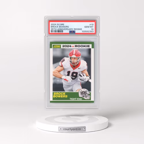 2024 Panini Score 35th Anniversary Rookie #10 Brock Bowers (PSA 10 GEM MINT)