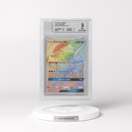2018 Lost Thunder #220 Suicune GX - Rainbow Holo (BGS 9 MINT)