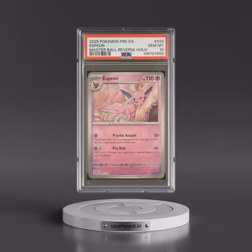 2025 Pokémon Pre EN-Prismatic Evolutions #033 Espeon - Reverse Holo Master Ball (PSA 10 GEM MINT)