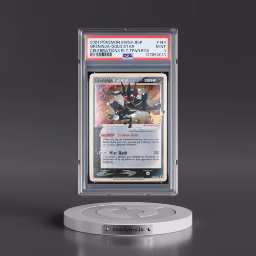 2021 Pokémon Swsh Black Star Promo #144 Greninja-Gold Star - Celebrations Elite Trainer Box (PSA 9 M