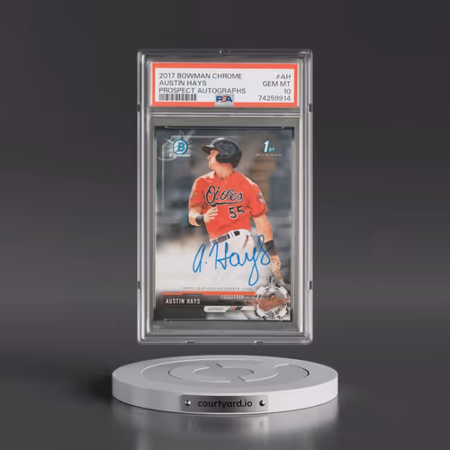 2017 Bowman Chrome Prospect Autographs #AH Austin Hays (PSA 10 GEM MINT)