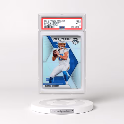 2020 Panini Mosaic #263 Justin Herbert - Silver Prizm (PSA 9 MINT)