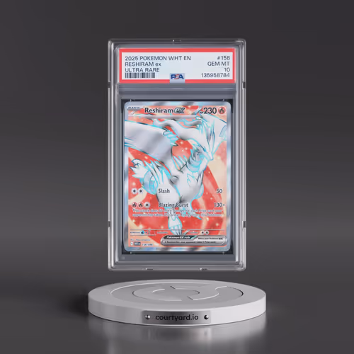 2025 Pokémon Wht EN-White Flare #158 Reshiram EX - Holo Ultra Rare (PSA 10 GEM MINT)