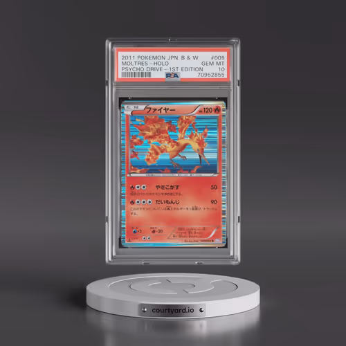 2011 Pokémon Black & White Psycho Drive #009 Moltres - 1st Edition Holo (PSA 10 GEM MINT)