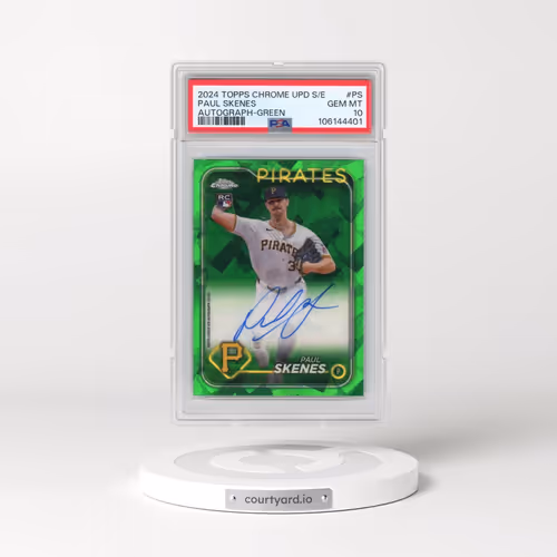 2024 Topps Chrome Sapphire Update Series Chrome Sapphire Autographs #PS Paul Skenes - Green (PSA 10
