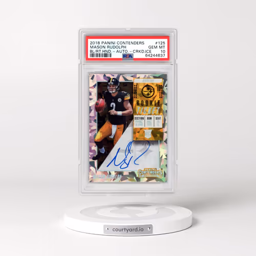 2018 Panini Contenders #125 Mason Rudolph - Autograph-Cracked Ice (PSA 10 GEM MINT)
