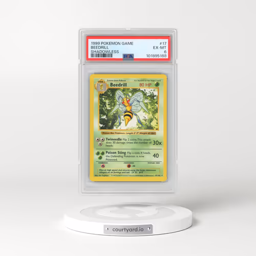 1999 Pokémon Game #17 Beedrill - Shadowless (PSA 6 EX-MT)