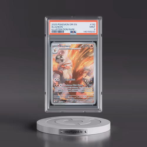 2025 Pokémon Dri EN-Destined Rivals #192 Blaziken - Illustration Rare (PSA 9 MINT)