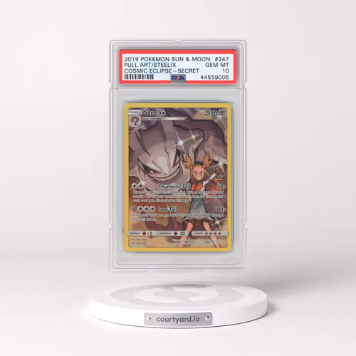 2019 Pokémon Sun & Moon Cosmic Eclipse #247 Steelix - Full Art Secret (PSA 10 GEM MINT)