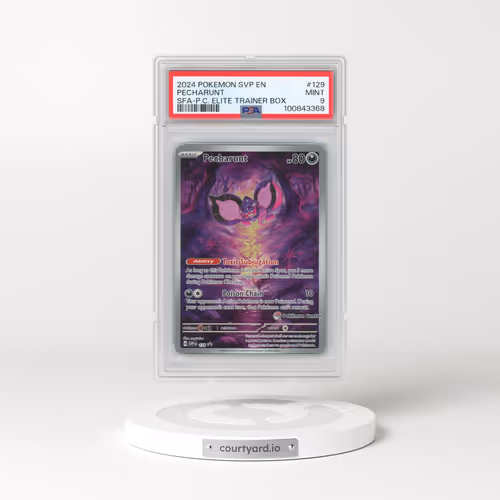 2024 Pokémon Svp EN-SV Black Star Promo #129 Pecharunt - Shrouded Fable Pokemon Center Elite Trainer Box (PSA 9 MINT)
