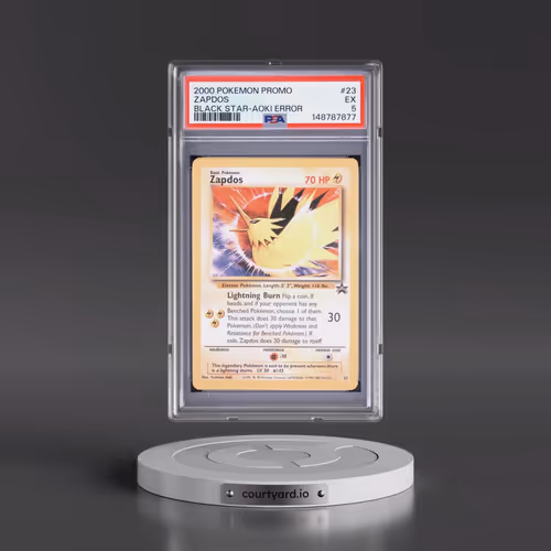 2000 Pokémon Promo Black Star #23 Zapdos - Toshinao Aoki Error (PSA 5 EX)