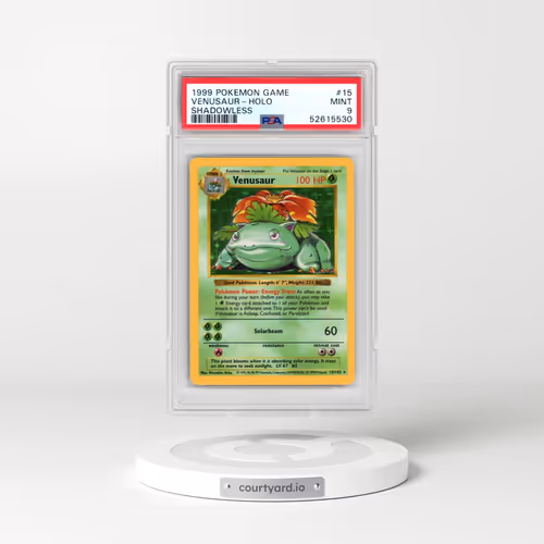 1999 Pokémon Game #15 Venusaur - Holo Shadowless (PSA 9 MINT)