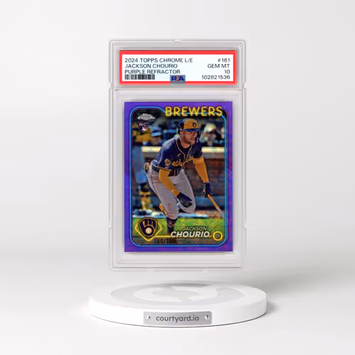 2024 Topps Chrome Logofractor Edition #161 Jackson Chourio - Purple Refractor (PSA 10 GEM MINT)