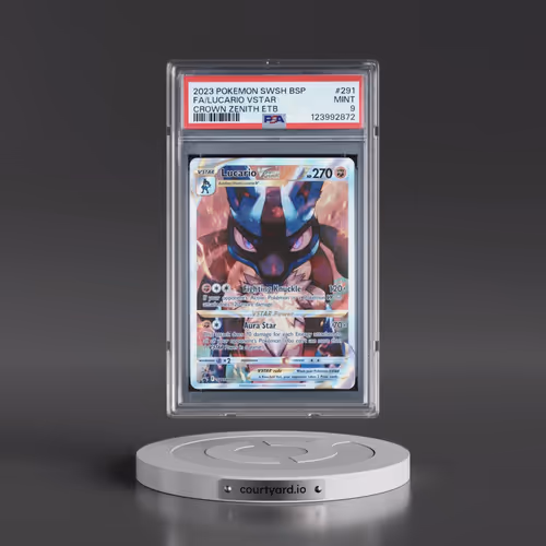 2023 Pokémon Swsh Black Star Promo #291 Lucario Vstar - Full Art Crown Zenith Elite Trainer Box (PSA