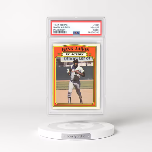 1972 Topps #300 Hank Aaron - In Action (PSA 8 NM-MT)