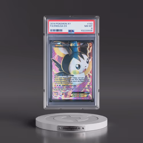 2014 Pokémon XY #143 Emolga EX - Holo Full Art (PSA 8 NM-MT)