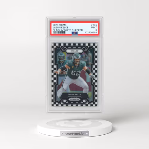 2023 Panini Prizm #245 Jason Kelce - Black & White Checker (PSA 9 MINT)
