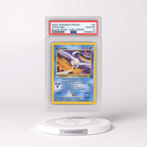 2000 Pokémon Promo Black Star #22 Articuno - Toshinao Aoki Error (PSA 10 GEM MINT)