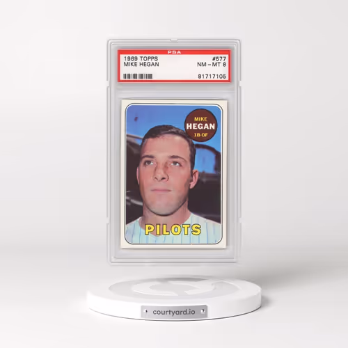 1969 Topps #577 Mike Hegan (PSA 8 NM-MT)