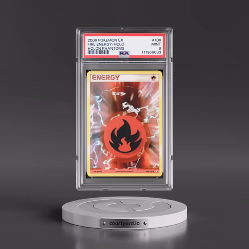 2006 Pokémon EX Holon Phantoms #106 Fire Energy - Holo (PSA 9 MINT)