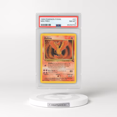 1999 Fossil #27 Moltres (PSA 8 NM-MT)