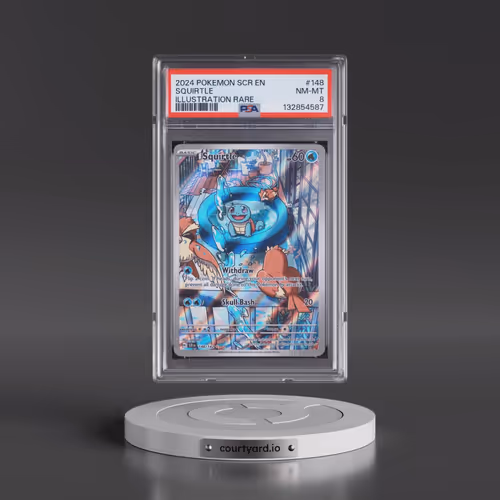 2024 Pokémon Scr EN-Stellar Crown #148 Squirtle - Illustration Rare (PSA 8 NM-MT)