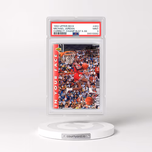 1992 Upper Deck #453 Michael Jordan - Correct, Champ.in 87 & 88 (PSA 9 MINT)
