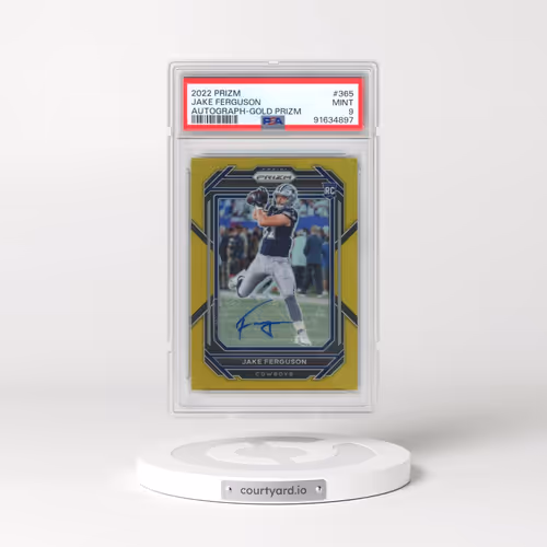 2022 Panini Prizm #365 Jake Ferguson - Autograph-Gold Prizm (PSA 9 MINT)