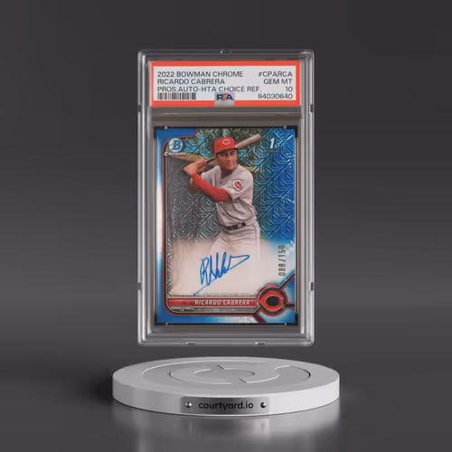 2022 Bowman Chrome Prospect Autographs #CPARCA Ricardo Cabrera - Hta Choice Refractor (PSA 10 GEM MI