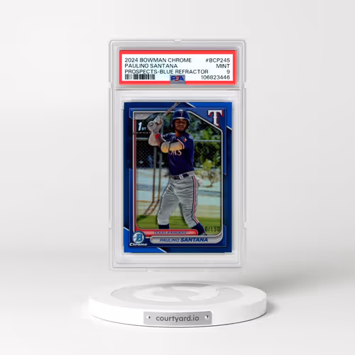2024 Bowman Chrome Prospects #BCP245 Paulino Santana - Blue Refractor (PSA 9 MINT)