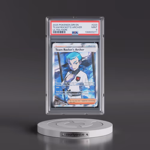 2025 Pokémon Dri EN-Destined Rivals #223 Team Rocket's Archer - Ultra Rare (PSA 9 MINT)