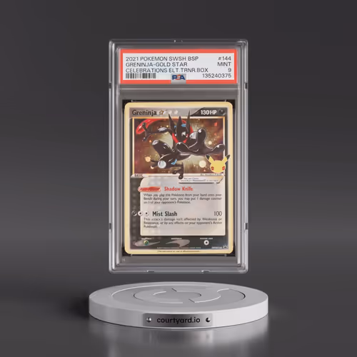 2021 Pokémon Swsh Black Star Promo #144 Greninja-Gold Star - Celebrations Elite Trainer Box (PSA 9 M