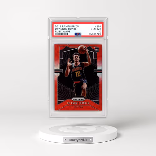 2019 Panini Prizm #251 DE'Andre Hunter - Ruby Wave (PSA 10 GEM MINT)