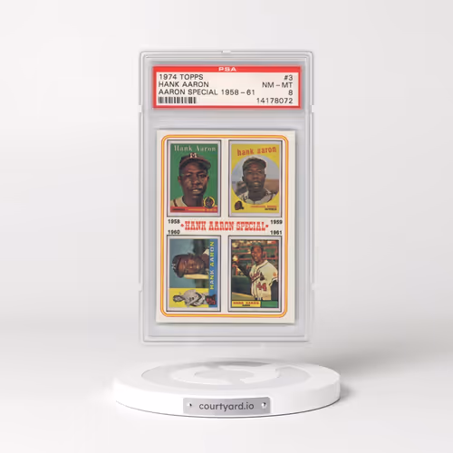 1974 Topps #3 Hank Aaron - Aaron Special 1958-61 (PSA 8 NM-MT)