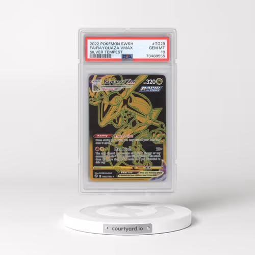 2022 Pokémon Sword & Shield Silver Tempest #TG29 Rayquaza Vmax - Full Art (PSA 10 GEM MINT)