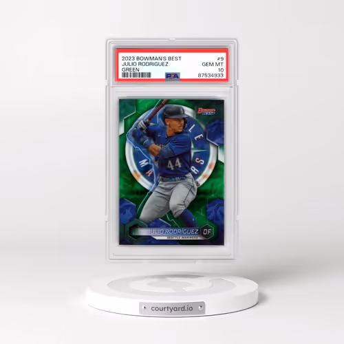 2023 Bowman's Best #9 Julio Rodriguez - Green Refractor (PSA 10 GEM MINT)