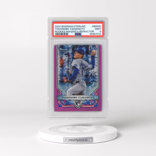 2024 Bowman Sterling Rookies #BSR40 Yoshinobu Yamamoto - Magenta Refractor (PSA 9 MINT)