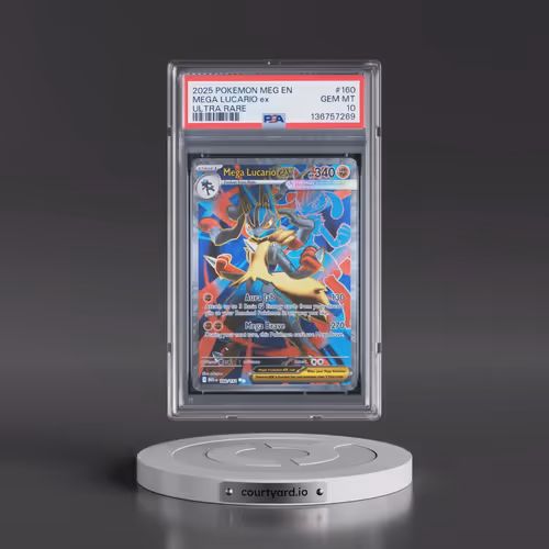 2025 Pokémon Meg EN-Mega Evolution #160 Mega Lucario EX - Holo Ultra Rare (PSA 10 GEM MINT)