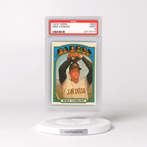 1972 Topps #608 Mike Corkins (PSA 9 MINT)