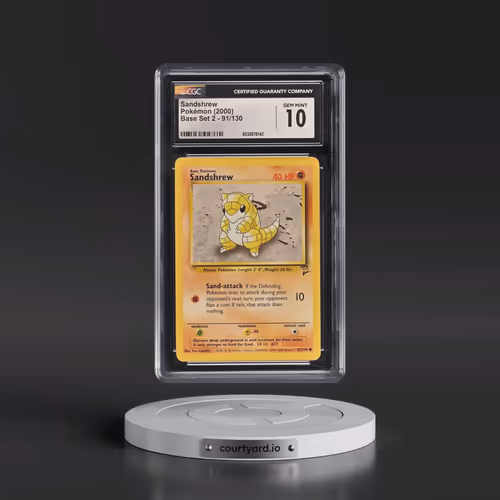 2000 Base Set 2 #91/130 Sandshrew (CGC 10 GEM MINT)