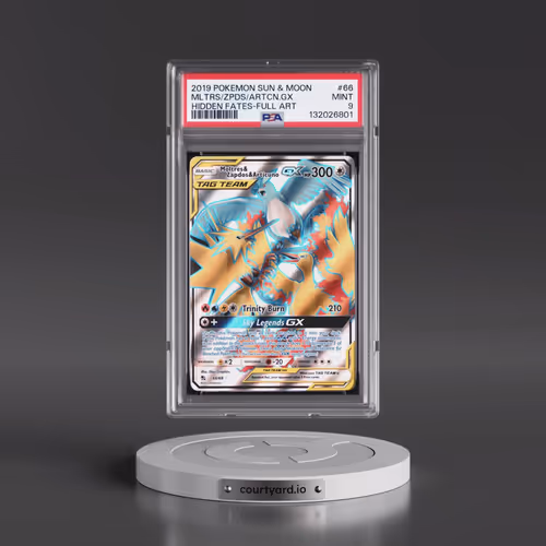 2019 Pokémon Sun & Moon Hidden Fates #66 Moltres & Zapdos & Articuno GX - Holo Full Art (PSA 9 MINT)
