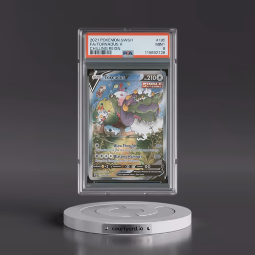 2021 Pokémon Sword & Shield Chilling Reign #185 Tornadus V - Holo Full Art (PSA 9 MINT)